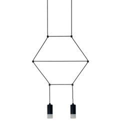 Lampa wisząca -2 czarna 35 cm XT037-2P