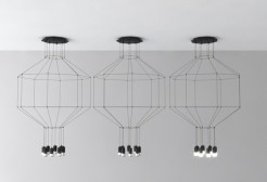 Lampa wisząca -8 czarna 80 cm XT080-8P
