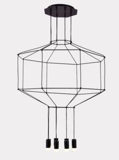 Lampa wisząca -8 czarna 80 cm XT080-8P