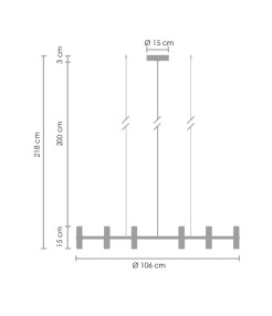 Lampa wisząca -12B złota 106 cm ST-8043-12B gold