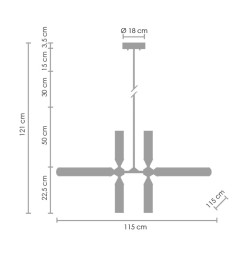Lampa wisząca -12 LED czarna RH115-12P 