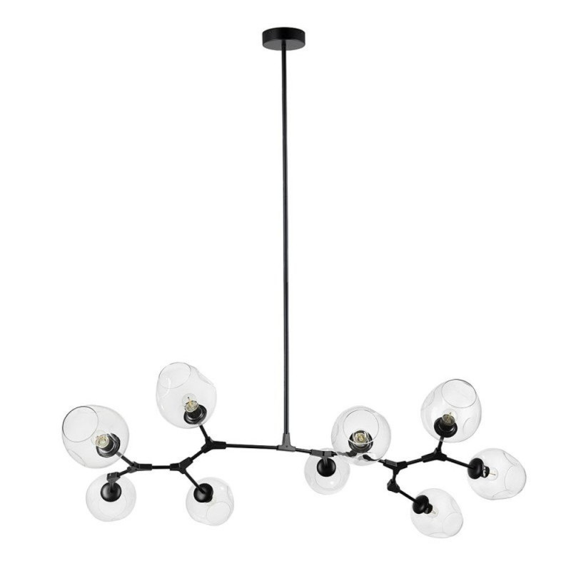 Lampa wisząca -9 transparentno czarna 150 cm ST-1232-9 TRANSPARENT