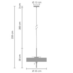 Lampa wisząca  czarno - złota 35 cm MP8872 black