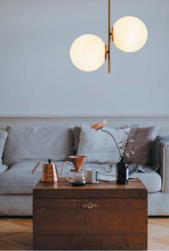 Lampa wisząca -2 czarna przydymiona 44 cm ST-5025-2 SMOKE