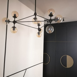 Lampa wisząca -10 transparentno czarna 90 cm ST-9047-10 transparent