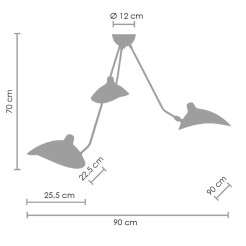 Lampa wisząca -3P czarna P8703