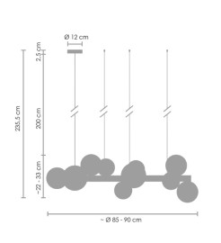 Lampa wisząca  czarna 85 cm XC111-850