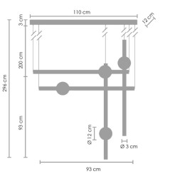 Lampa wisząca  L-4 LED mosiądz 110 cm ST-1691L-4
