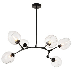 Lampa wisząca -6 transparentno czarna 130 cm ST-1232-6 black transparent