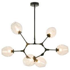 Lampa wisząca -6 transparentno czarna 130 cm ST-1232-6 black transparent
