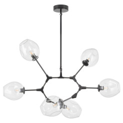 Lampa wisząca -6 transparentno czarna 130 cm ST-1232-6 black transparent