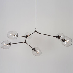 Lampa wisząca -6 transparentno czarna 130 cm ST-1232-6 black transparent
