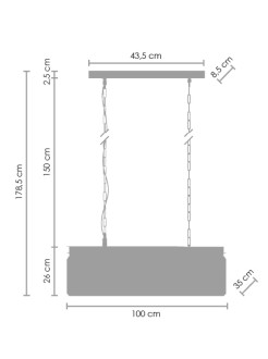 Lampa wisząca  SINGLE antracyt szczotkowany 100 cm MP0097A