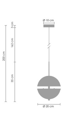 Lampa wisząca -1 LED złota 20 cm MP0094-1