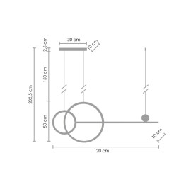 Lampa wisząca NEW AGE LED czarna 120 cm MP0082-L120