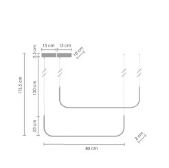 Lampa wisząca -2 led czarna 80 cm MP0095-2