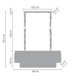 Lampa wisząca  DOUBLE antracyt 100 cm MP0097B