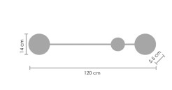 Lampa ścienna  - 2 LED czarna 120 cm MW1133-120