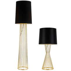 Lampa podłogowa -2 czarno - złota 156 cm MF1236