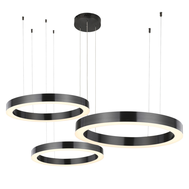 Lampa wisząca  40+60+80 LED tytanowa na 1 podsufitce ST-8848-40+60+80 black