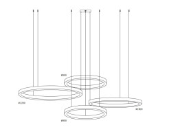 Lampa wisząca  80+80+100+120 LED mosiądz na 1 podsufitce ST-8848-80+80+100+120 brass
