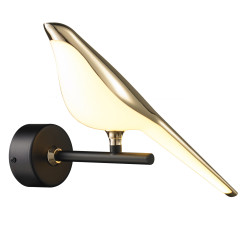 Lampa ścienna PTAK  LED złoto-czarna 28 cm ST-9008-W