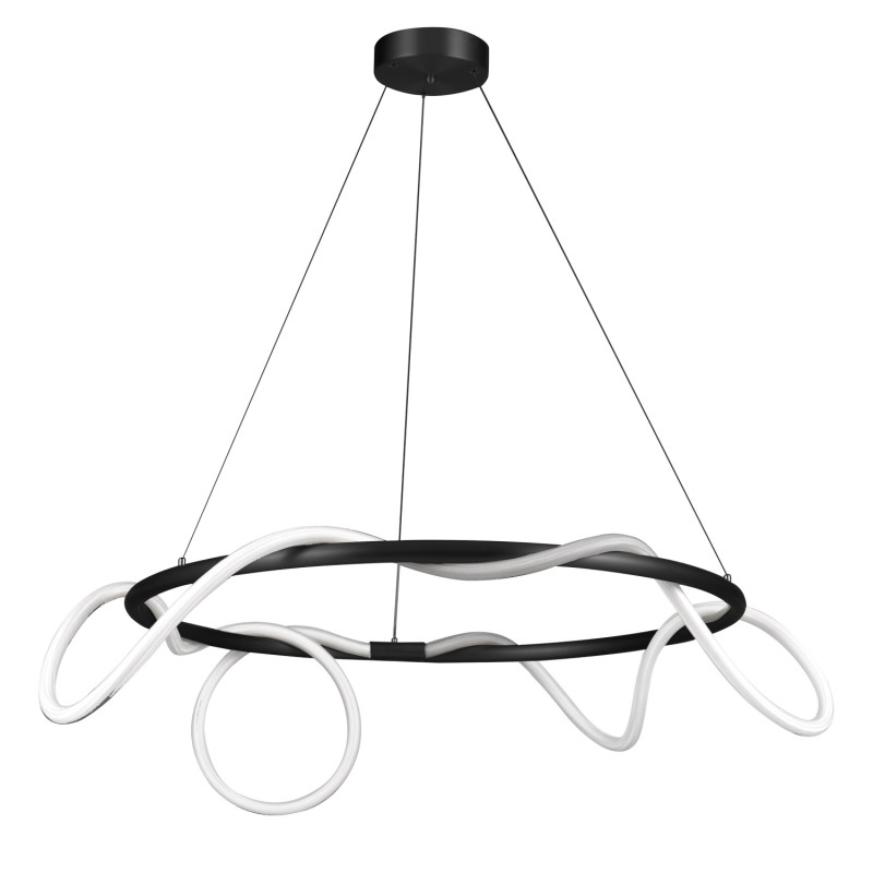 Lampa wisząca  ROUND LED czarna 60 cm ST-9282R/D60 black