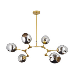 Lampa wisząca -9 złoto szara 150 cm ST-1232-9 gold smoky