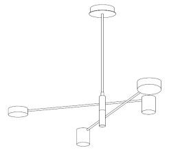 Lampa wisząca  - 4P LED czarna 100 cm ST-8102P-4