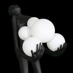 Lampa podłogowa WOMAN czarna 180 cm F9312