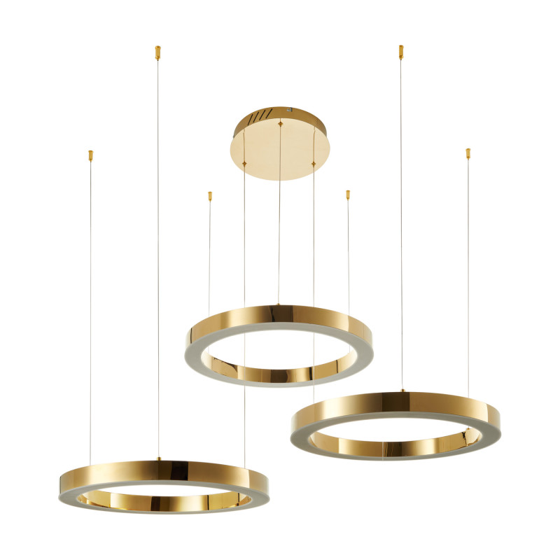 Lampa wisząca  60+60+60 LED złoty połysk na 1 podsufitce DN924-60+60+60 gold
