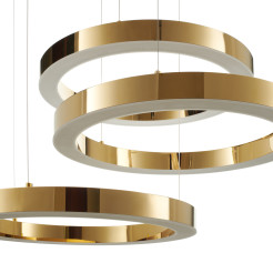 Lampa wisząca  60+60+60 LED złoty połysk na 1 podsufitce DN924-60+60+60 gold