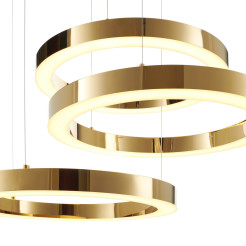 Lampa wisząca  60+60+60 LED złoty połysk na 1 podsufitce DN924-60+60+60 gold