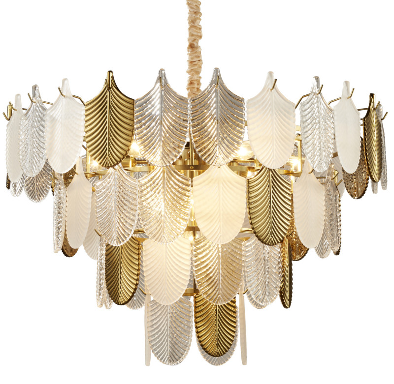Lampa wisząca  biało złota 80 cm D824P-800