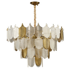 Lampa wisząca  biało złota 80 cm D824P-800