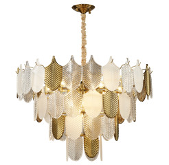 Lampa wisząca  biało złota 80 cm D824P-800