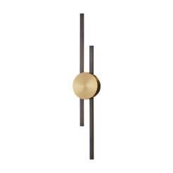 Lampa ścienna  LED czarny + mosiądz 64 cm ST-B3327-S