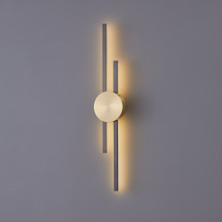 Lampa ścienna  LED czarny + mosiądz 64 cm ST-B3327-S