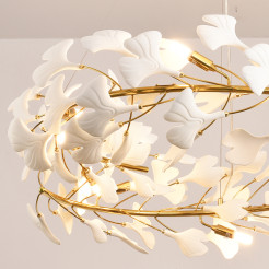 Lampa wisząca  złoto biała 80 cm XY080P-80