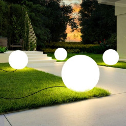 Lampa ogrodowa kula BALL M biała 40 cm ES-B040