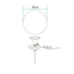 Lampa ogrodowa kula BALL M biała 40 cm ES-B040