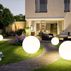 Lampa ogrodowa kula BALL L biała 60 cm ES-B060
