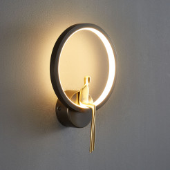 Lampa ścienna  RING LED czarno złota 27 cm ST-B3607 black