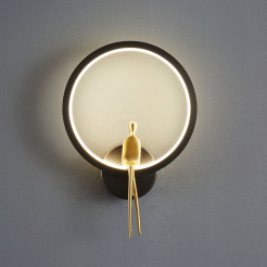 Lampa ścienna  RING LED czarno złota 27 cm ST-B3607 black