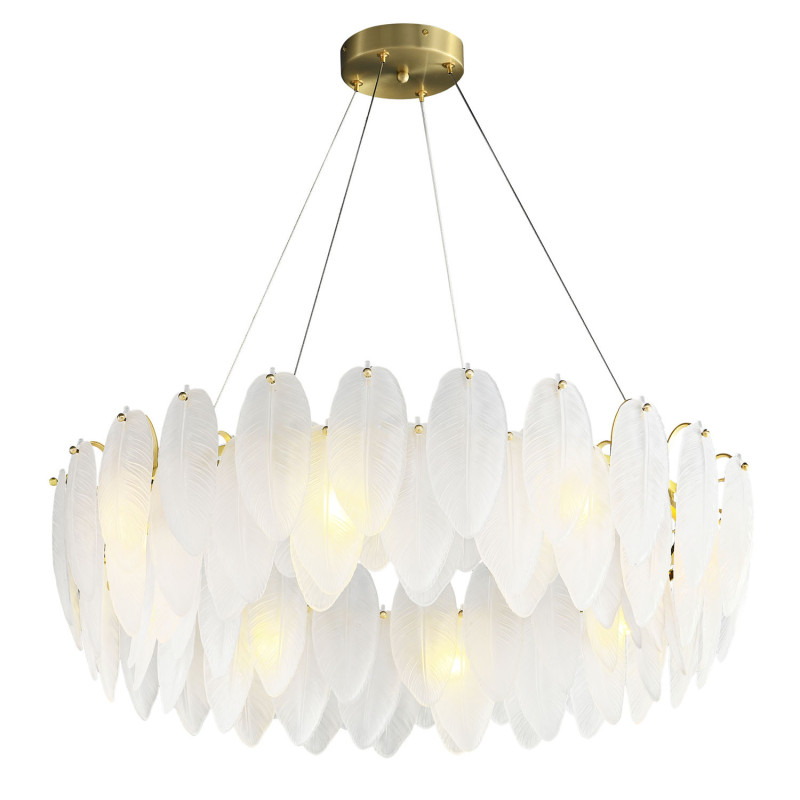 Lampa wisząca  mosiądz biała 80 cm ST-6289-8