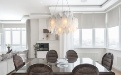 Lampa wisząca  mosiądz biała 80 cm ST-6289-8