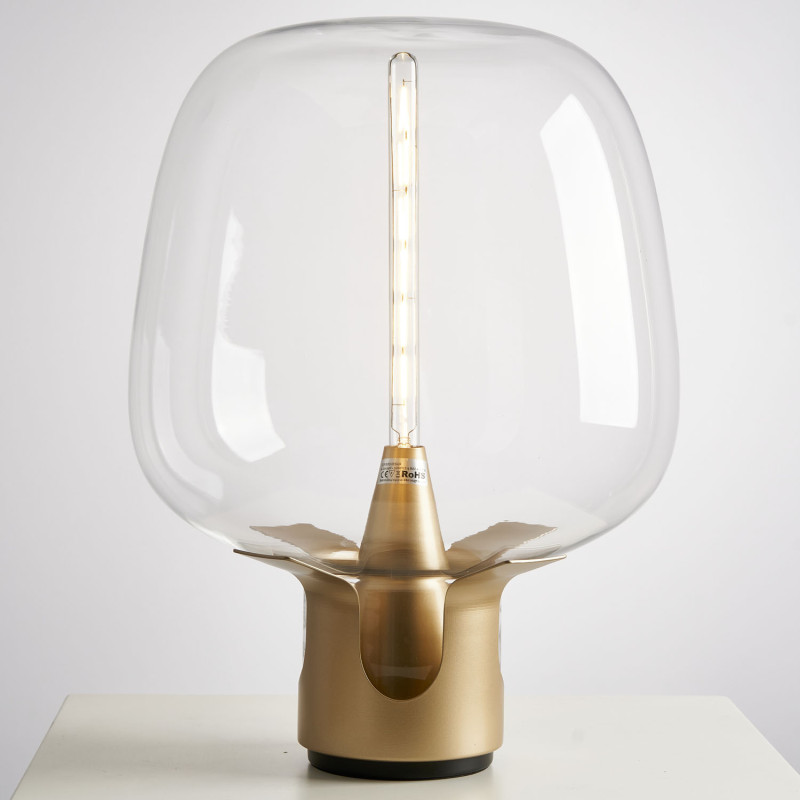 Lampa stołowa  transparentno złota 35 *46 cm ST-7278-S GOLD