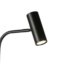 Lampa podłogowa ze stolikiem  czarna 146 cm ST-7027F black