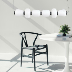 Lampa wisząca -6 LED biało-czarna 125 cm ST-CP241210-6L BLACK WHITE