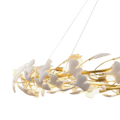 Lampa wisząca  złoto biała 150 cm XY080P-150